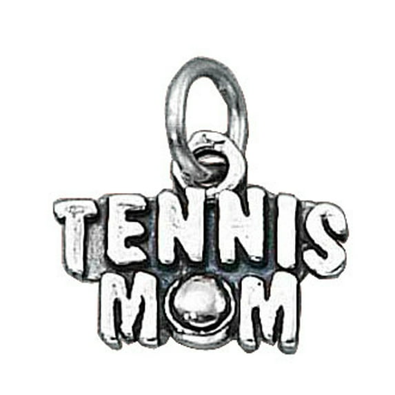 Sterling Silver 7" 4.5mm Charm Bracelet With Attached TENNIS MOM Word Charm