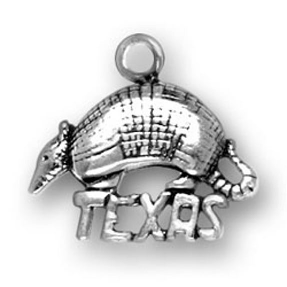 Sterling Silver 7" 4.5mm Charm Bracelet With Attached Texas Armadillo Charm