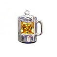 thumbnail image 1 of Sterling Silver 7" 4.5mm Charm Bracelet With Attached Yellow Cubic Zirconia Mug of Beer Charm, 1 of 2