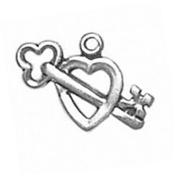 Sterling Silver 7" 4.5mm Charm Bracelet With Attached You Have The Key To My Heart Charm