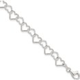 thumbnail image 1 of Sterling Silver 7.5Inch Polished Fancy Heart Link Bracelet (7.5 X 5.5) Made In Italy qh278-7.5, 1 of 5