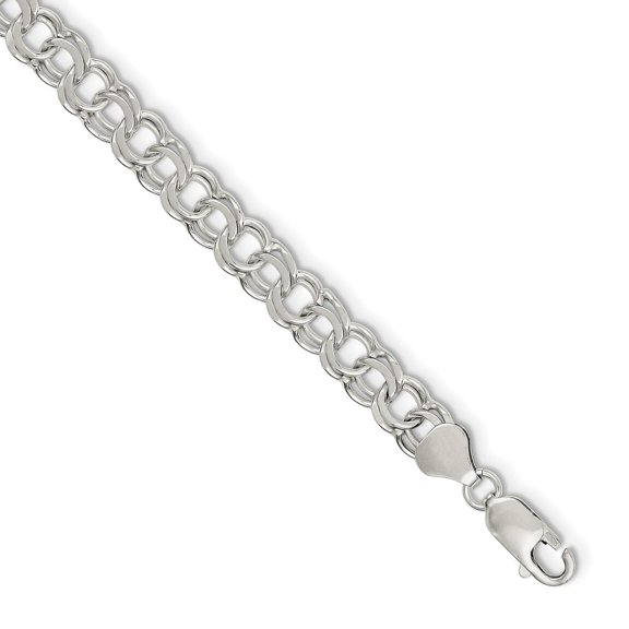 Sterling Silver 7.6mm Charm Link - 10.7 Grams - Lobster Claw