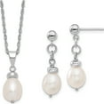 thumbnail image 1 of Sterling Silver 7-8mm Fwc Pearl Pendant/Earrings Boxed Set (23 X 7) Made In China qh5184set, 1 of 5