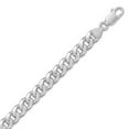 thumbnail image 1 of Sterling Silver 7 Inch Beveled Curb Chain Bracelet 8mm Wide With Lobster Clasp, 1 of 2