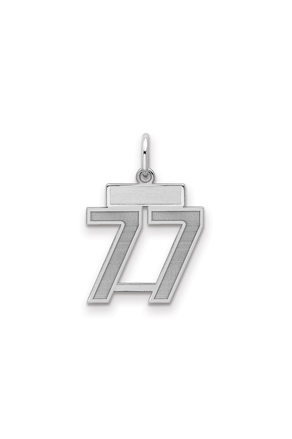 Sterling Silver 77 Pendant for Men or Unisex, Bold Double Seven Necklace Charm with Angel Number, Lucky Numerology Jewelry for Spiritual Strength and Symbolic Expression