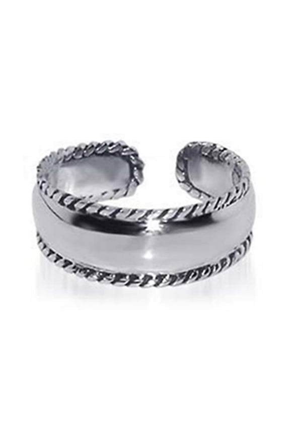 Sterling Silver 7MM Braided Rope Adjustable Toe Ring