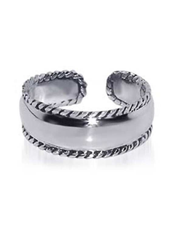 Sterling Silver 7MM Braided Rope Adjustable Toe Ring