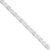 Sterling Silver 7in 7mm Hollow Anchor Chain Bracelet
