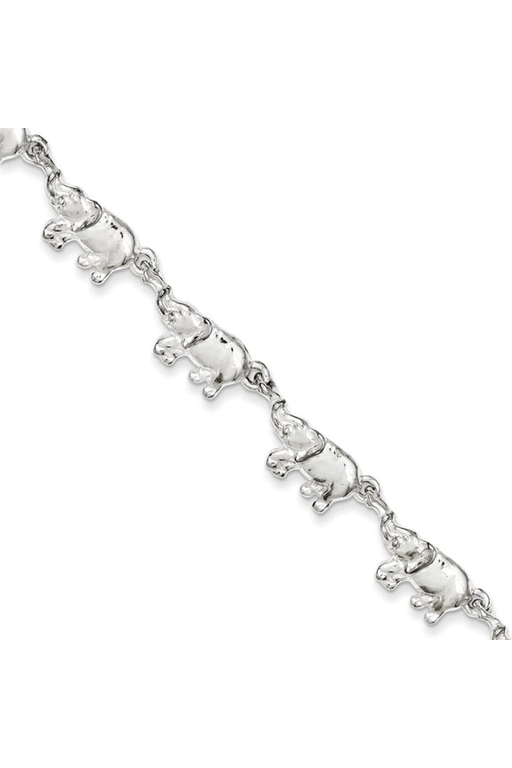 Sterling Silver Elephants Bracelet