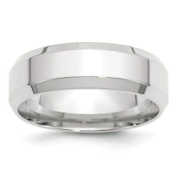 Sterling Silver 7mm Bevel Edge Size 10.5 Band Ring