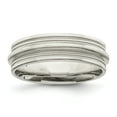 thumbnail image 1 of 925 Sterling Silver Flat Band 7mm Brushed Fancy-Band Ring Size 12.5 -  Jewelry Gift for Mom, 1 of 4
