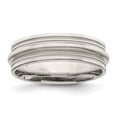 thumbnail image 1 of 925 Sterling Silver Flat Band 7mm Brushed Fancy-Band Ring Size 8.5 -  Jewelry Gift for Mom, 1 of 4
