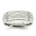 thumbnail image 1 of Sterling Silver 7mm Brushed Fancy Band Size 9, 1 of 3