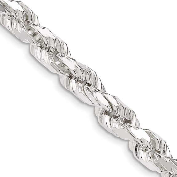 Sterling Silver 7mm Diamond-Cut Rope Chain (24 X 7) Made In Italy qdc140-24
