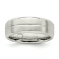 thumbnail image 1 of 925 Sterling Silver 7mm Brushed Fancy Band Ring Size 7 -  Jewelry Gift for Mom, 1 of 5