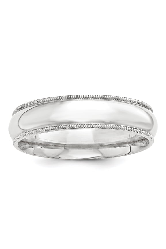 Sterling Silver 7mm Comfort Fit Half Round Milgrain Size 13 Band QCFM070