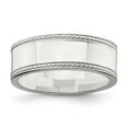 thumbnail image 1 of Sterling Silver 7mm Flat with Rope Edge Size 10 Band, 1 of 5