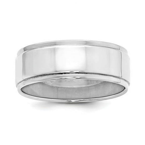 925 Sterling Silver Polished Flat Band 7mm-Flat With Step Edge Size 9-Band Ring - Jewelry Gift for Mom