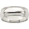 thumbnail image 1 of Sterling Silver 7mm Half Round Milgrain Band (Size 8) Made In United States qwm070-8, 1 of 5