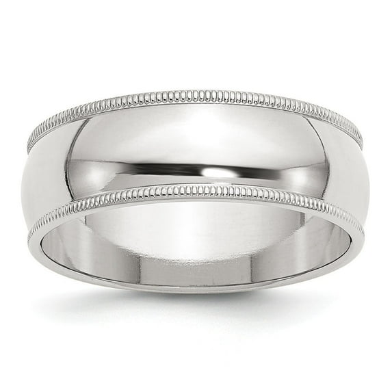Sterling Silver 7mm Milgrain Band Ring - 6.5 Grams - Size 7