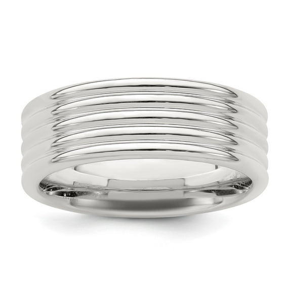 Sterling Silver 7mm Polished 5-Row Fancy Band Size 10.5 QQWB130-10.5