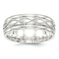 thumbnail image 1 of Sterling Silver 7mm Polished Flat Intertwined Design Beveled Edge Fancy Band Size 12, 1 of 1