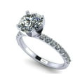 thumbnail image 1 of NANA Silver 8.0mm (2ct) Round Cut Zirconia Solitaire Engagement Ring-Platinum Plated-Size 4, 1 of 7
