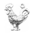thumbnail image 1 of Sterling Silver 8" 4.5mm Charm Bracelet Attached 3D Rooster Chicken Bird Charm Great Feather And Facial Detai, 1 of 1