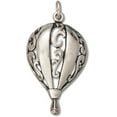 thumbnail image 1 of Sterling Silver 8" 4.5mm Charm Bracelet Attached Partially 3D Filigree Hot Air Balloon Charm Rider Gondola, 1 of 1