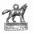 thumbnail image 1 of Sterling Silver 8" 4.5mm Charm Bracelet With 3D Howling Wolf Yellowstone National Park Charm, 1 of 1