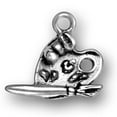 thumbnail image 1 of Sterling Silver 8" 4.5mm Charm Bracelet With Attached 3D Artist's Brush And Palette Charm, 1 of 1