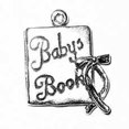 thumbnail image 1 of Sterling Silver 8" 4.5mm Charm Bracelet With Attached 3D Baby Book Charm With Bow, 1 of 2
