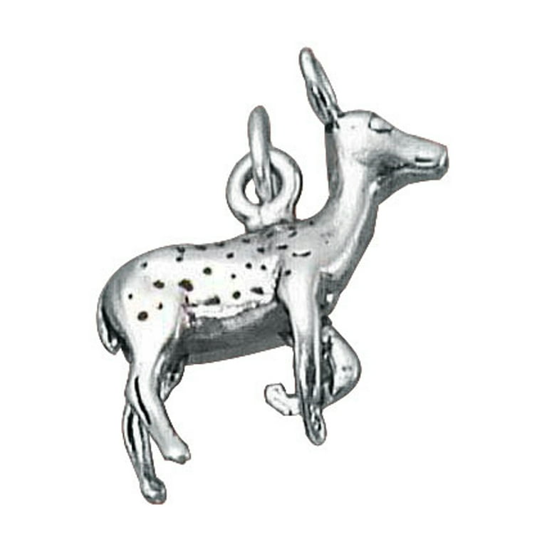 Baby Deer Fawn Charm Sterling Silver - Made in the USA Baby Deer Fawn Charm Sterling Silver - Made in the USA