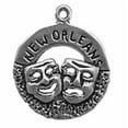 thumbnail image 1 of Sterling Silver 8" 4.5mm Charm Bracelet With Attached 3D Circular New Orleans Mask Charm, 1 of 2