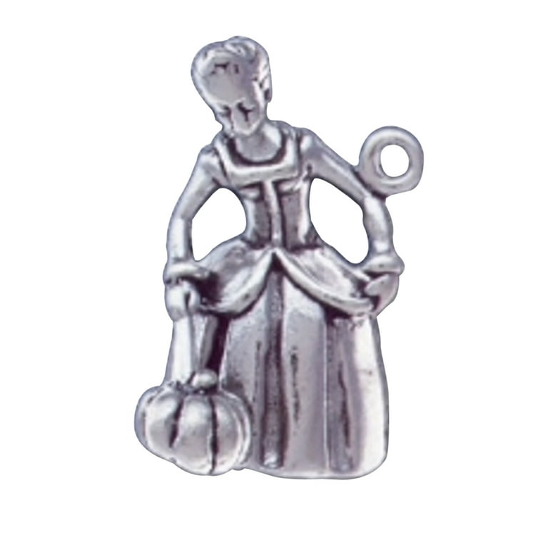 Sterling Silver 8 4.5mm Charm Bracelet With Attached 3D Fairy Godmother Pumpkin Charm Walmart