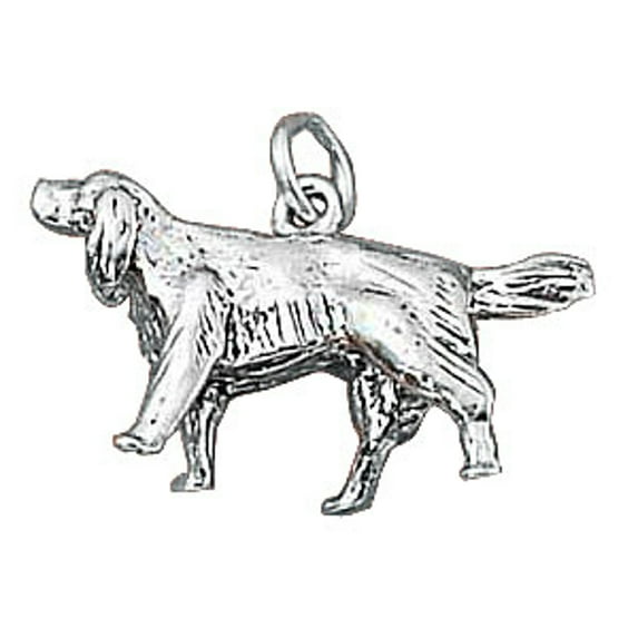Sterling Silver 8" 4.5mm Charm Bracelet With Attached 3D Irish Setter Pet Dog Breed Charm