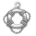 thumbnail image 1 of Sterling Silver 8" 4.5mm Charm Bracelet With Attached 3D Life Preserver Flotation Device Charm, 1 of 1