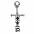 thumbnail image 1 of Sterling Silver 8" 4.5mm Charm Bracelet With Attached 3D Mini Christian Cross Charm With Word Love, 1 of 1