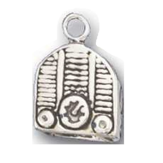 Sterling Silver 8" 4.5mm Charm Bracelet With Attached 3D Old Vintage Fashion Radio Charm