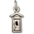 thumbnail image 1 of Sterling Silver 8" 4.5mm Charm Bracelet With Attached 3D Old Wooden Out House With Charm, 1 of 1