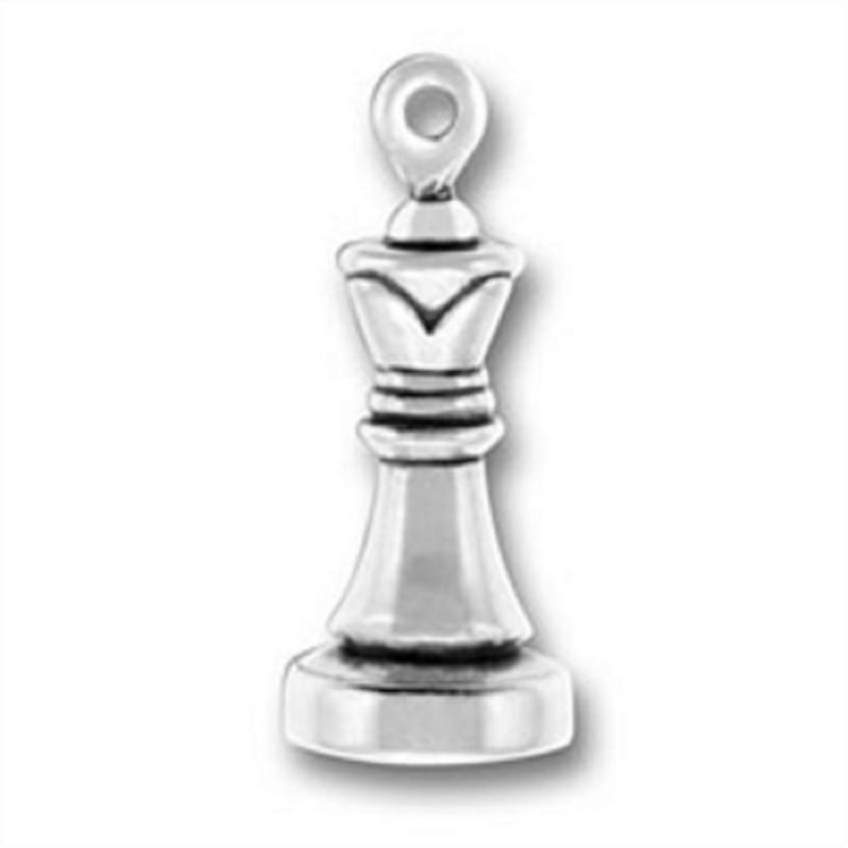 Chess Piece Queen Charm 3D Sterling Silver Chess Piece Queen Charm 3D Sterling Silver