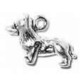 thumbnail image 1 of Sterling Silver 8" 4.5mm Charm Bracelet With Attached 3D Small Corgi Pet Dog With Open Mouth Breed Charm, 1 of 1