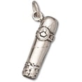 thumbnail image 1 of Sterling Silver 8" 4.5mm Charm Bracelet With Attached 3D Smoking Cigar Charm, 1 of 1