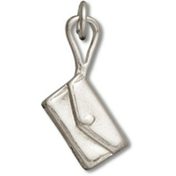 Sterling Silver 8" 4.5mm Charm Bracelet With Attached 3D Womens Button Front Clutch Purse Charm