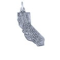 thumbnail image 1 of Sterling Silver 8" 4.5mm Charm Bracelet With Attached CALIFORNIA State Map Outline Word Charm, 1 of 1