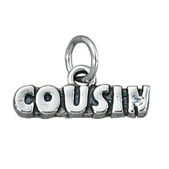 Sterling Silver 8" 4.5mm Charm Bracelet With Attached COUSIN Word Charm