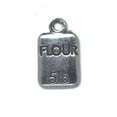 thumbnail image 1 of Sterling Silver 8" 4.5mm Charm Bracelet With Attached Chefs Cooks Flat 5 Pound lb. Bag Of Flour Charm, 1 of 1