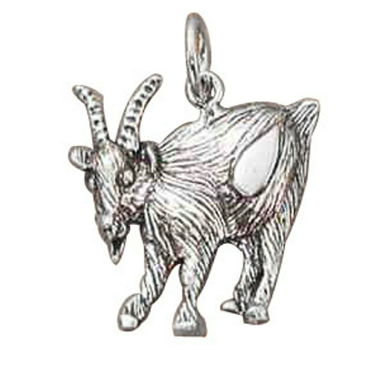 Goat Charm Sterling Silver Antiqued Finish Goat Charm Sterling Silver Antiqued Finish