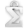 thumbnail image 1 of Sterling Silver 8" 4.5mm Charm Bracelet With Attached Greek Alphabet Sorority Sigma Charm, 1 of 1