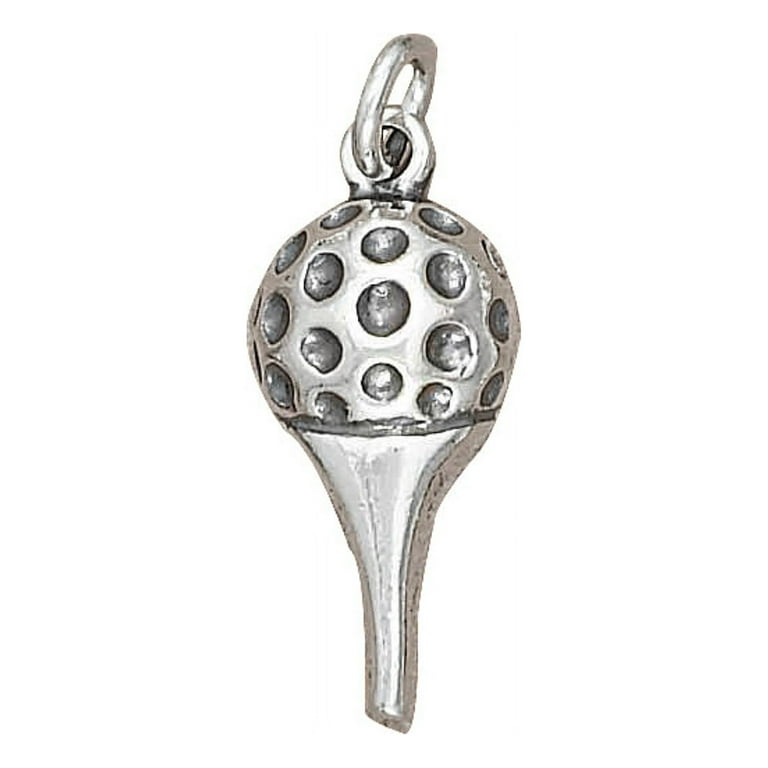 Golf Ball on Tee Charm Sterling Silver Golf Ball on Tee Charm Sterling Silver